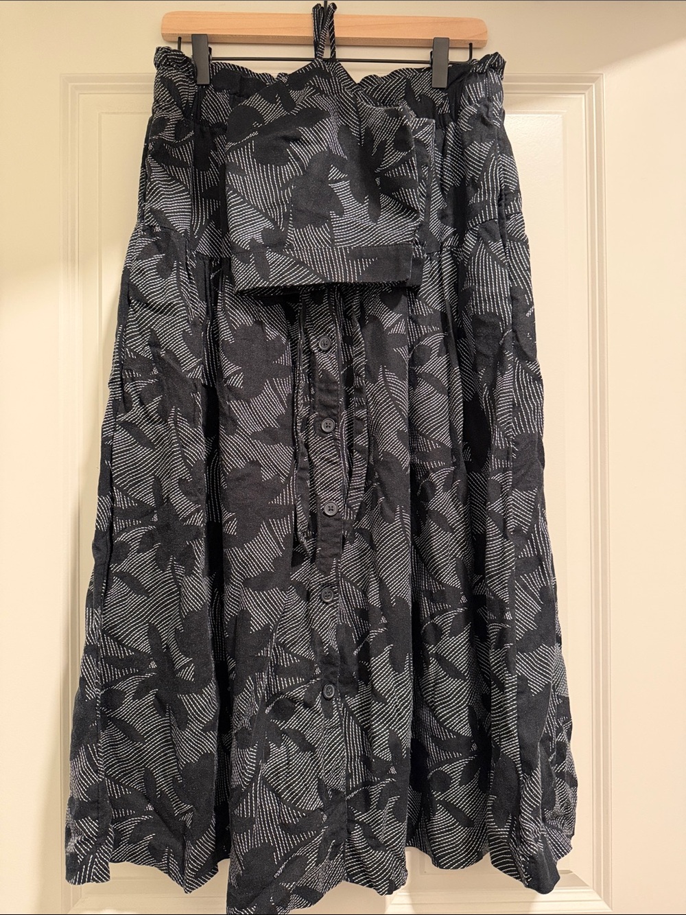 Black Floral Maxi Skirt and Crop Top